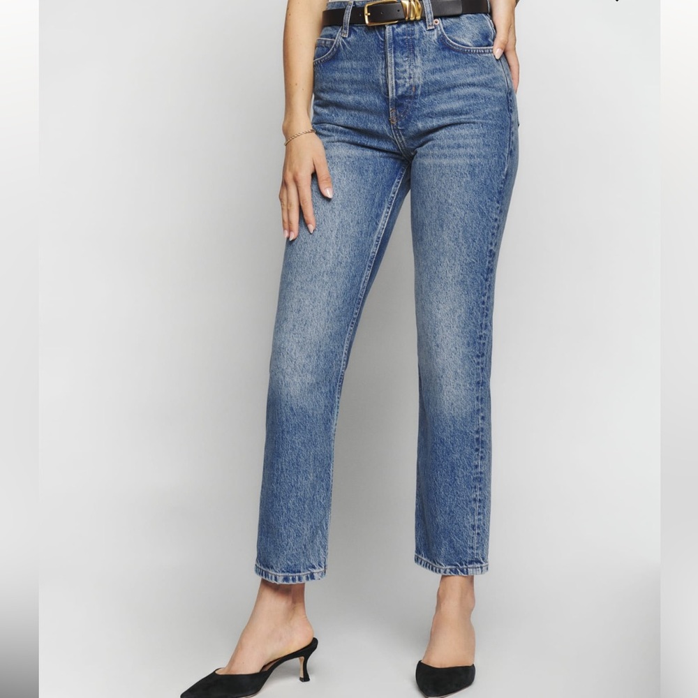 Reformation Cynthia High Rise Straight Cropped Jeans